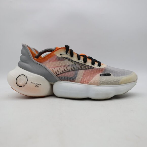 Brooks Aurora Men's 11 White Orange Nitrogen Injected Running Sneaker 1103671D07 - Picture 1 of 9